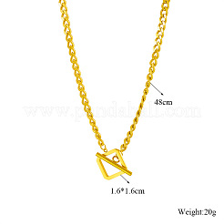 Rhombus Toggle 304 Stainless Steel Pendant Necklaces for Women&nbsp;FS-WG6DB9B-01