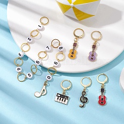 Musical Theme Alloy Enamel Acrylic Pendant Decorations&nbsp;HJEW-JM01847