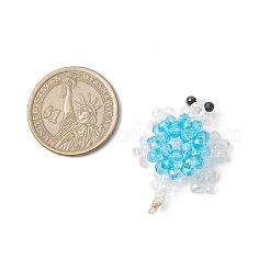 3D Electroplate Glass Seed Beaded Tortoise Pendants&nbsp;PALLOY-MZ00674-05