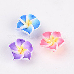 Handmade Polymer Clay 3D Flower Plumeria Beads&nbsp;CLAY-Q192-12mm-M