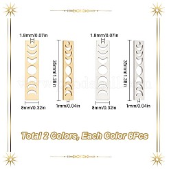 16Pcs 2 Colors 201 Stainless Steel Pendants&nbsp;STAS-SC0005-10
