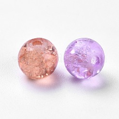 Baking Paint Crackle Glass Beads&nbsp;DGLA-X0006-6mm-06