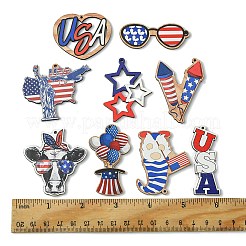 18Pcs 9 Styles Independent Day Spray Painted Wood Big Pendants&nbsp;WOOD-FS0001-19