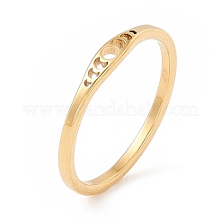 201 Stainless Steel Moon Phase Finger Ring for Women&nbsp;RJEW-A006-06G-1