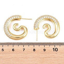 Brass Micro Pave Cubic Zirconia Stud Earrings&nbsp;EJEW-G471-50G