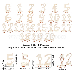 Poplar Wood Table Numbers&nbsp;WOOD-WH0112-97