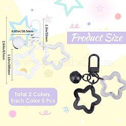 10Pcs 2 Colors Star Acrylic Pendant Decorations&nbsp;HJEW-BBC0001-25A