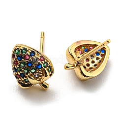 Colorful Cubic Zirconia Strawberry Stud Earrings&nbsp;EJEW-F321-01G