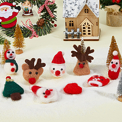 9Pcs 9 Styles Christmas Wool Needle Felting Crafts&nbsp;AJEW-FH0005-27
