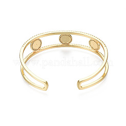 Enamel Flat Round Open Cuff Bangle with Clear Cubic Zirconia&nbsp;BJEW-N012-026