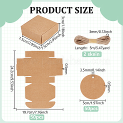 50Pcs Foldable Square Paper Storage Gift Boxes&nbsp;CON-PH0003-40
