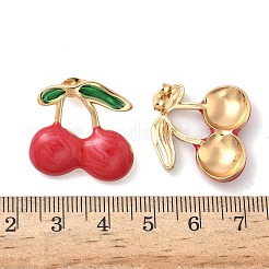 Cherry 304 Stainless Steel Enamel Stud Earrings&nbsp;EJEW-B156-01G
