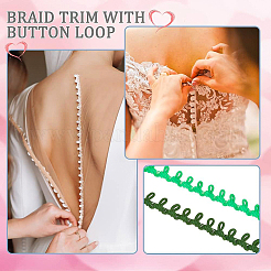 20 Yards 10 Colors Chinlon Braid Trims with Elastic Button Loops&nbsp;SRIB-BC0001-04