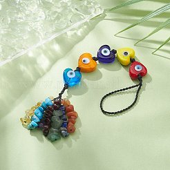 Handmade Evil Eye Lampwork Pendant Decorations&nbsp;HJEW-JM01053-02