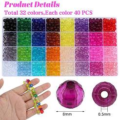 1280Pcs 32 Colors Transparent Acrylic Beads&nbsp;TACR-SZ0001-20B
