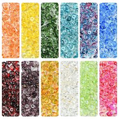 10G Electroplate Transparent Colours Rainbow Glass Seed Beads&nbsp;SEED-YW0003-04A