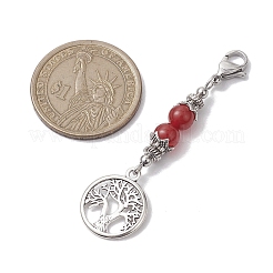 Alloy Flat Round with Tree of Life Pendant Decoration&nbsp;HJEW-JM02021