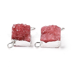 Natural Druzy Quartz Links connectors&nbsp;G-P396-09S-06
