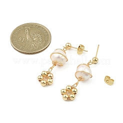 Natural Pearl Dangle Stud Earrings&nbsp;EJEW-JE05304