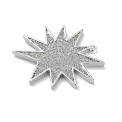 Rack Plating Brass Micro Pave Clear Cubic Zirconia Pendants&nbsp;KK-G515-32P
