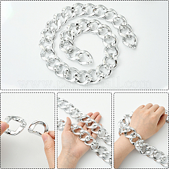 1Pc Acrylic Cuban Link Chain Necklaces for Men&nbsp;NJEW-SP0001-09A-S