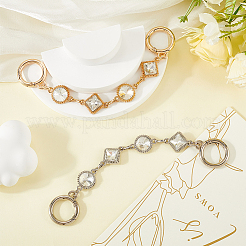2Pcs 2 Colors Alloy & Glas Link Bag Strap Extender&nbsp;FIND-CN0001-71