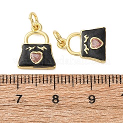 Brass Micro Pave Cubic Zirconia Pendants&nbsp;KK-D390-07G