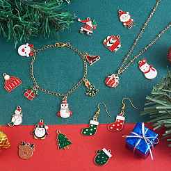 50Pcs 25 Style Christmas Alloy Enamel Pendants&nbsp;ENAM-SZ0003-09