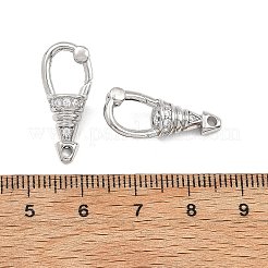 SHEGRACE Brass Micro Pave Clear Cubic Zirconia Spring Gate Clasps&nbsp;XGRQ58856-750P