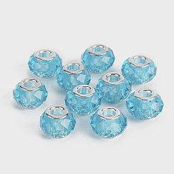 Faceted Glass European Beads&nbsp;GPDL-E004-01A