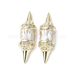 Brass Micro Pave Clear Cubic Zirconia Cabochons&nbsp;KK-A174-06G