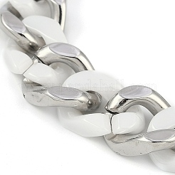 304 Stainless Steel Ceramics Cuban Link Chain Bracelets for Men&nbsp;BJEW-B102-02P-01