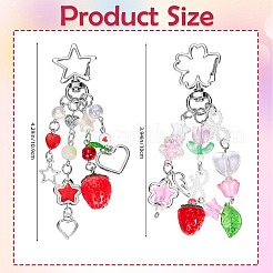 2Pcs 2 Styles Alloy Enamel Keychain&nbsp;AJEW-SZ0002-70