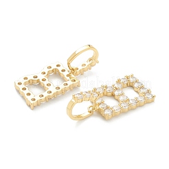 Brass Micro Pave Clear Cubic Zirconia Pendants&nbsp;ZIRC-J039-18G-B