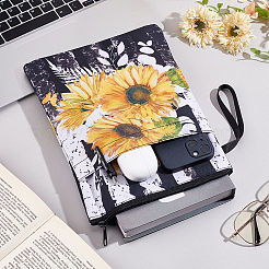 Sunflower Print Polyester Book Storage Zipper Bags&nbsp;ABAG-WH0046-31