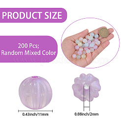 200Pcs Luminous Acrylic Beads&nbsp;OACR-PA0001-16
