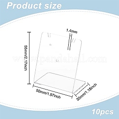 10Pcs Rectangle Acrylic Slant Back Earring Display Stands&nbsp;EDIS-FG0001-65
