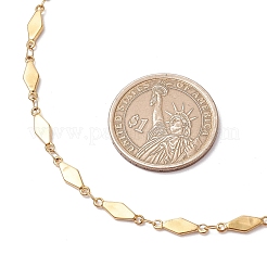 304 Stainless Steel Rhombus Link Chain Necklaces&nbsp;NJEW-JN05205-01