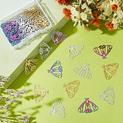 60Pcs 3 Colors 201 Stainless Steel Filigree Pendants&nbsp;STAS-DC0008-55