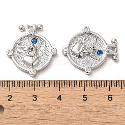 Brass Micro Pave Clear Cubic Zirconia Pendants&nbsp;KK-G481-07P