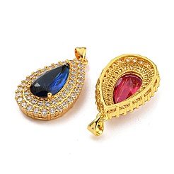 Rack Plating Brass Micro Pave Cubic Zirconia Pendants&nbsp;KK-H469-01G