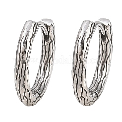 316 Surgical Stainless Textured Hoop Earrings&nbsp;EJEW-C160-10A-AS