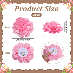 Flower Polyester Brooches&nbsp;JEWB-WH0039-56A