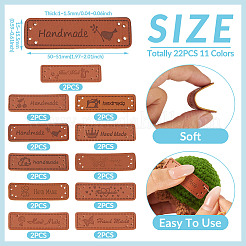 20Pcs 10 Styles Rectangle Imitation Leather Label Tags&nbsp;FIND-TA0008-52