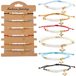 6Pcs 304 Stainless Steel Cross Charm Bracelets&nbsp;NZ8647-8