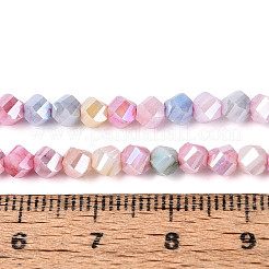 Anti-Tarnish Electroplate Glass Beads Strands&nbsp;GLAA-T025-4mm-14A