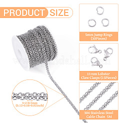 DIY 304 Stainless Steel Cable Chain Bracelets/Neckalaces Making Kits&nbsp;DIY-TA0011-27A