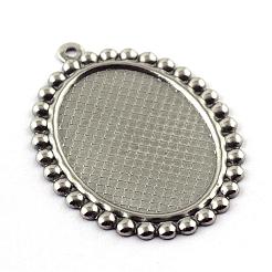 Tarnish Resistant Pendant Cabochon Settings&nbsp;STAS-Q194-17