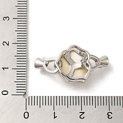 Brass Fold Over Clasps with Shell&nbsp;KK-M270-22P