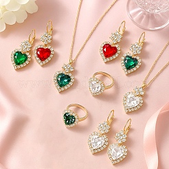 Heart Rhinestone Jewerly Set&nbsp;SJEW-HY0001-09
